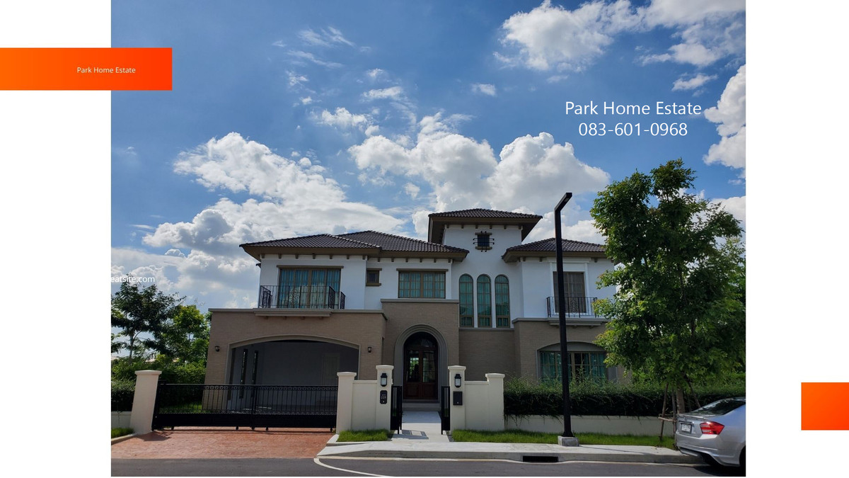 For RentHousePathum Thani,Rangsit, Thammasat : For Rent: Sereno Reignwood Residence Collections A Spanish-style single-family home surrounded by over 2,000 rai of nature, with a golf course backing onto the house.