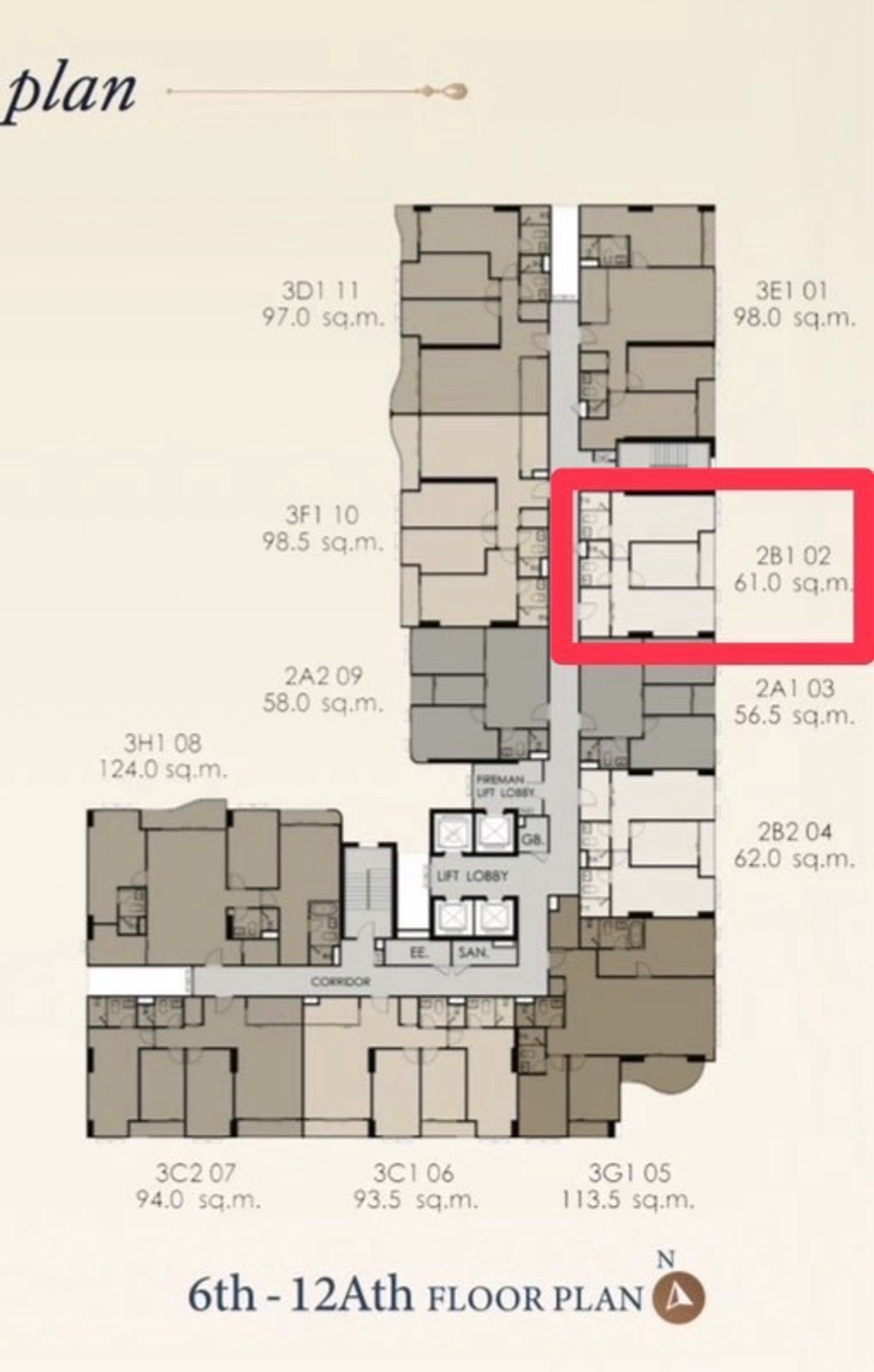 For SaleCondoSukhumvit, Asoke, Thonglor : owner post Room 1202, room size 61 sq m., 2 bedrooms, 2 bathrooms, 12th floor, facing east, 122,xxx per sq m. Worth it both for living and as an investment.