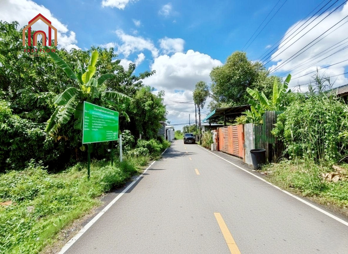 Land for rent, 100 square wah, on Tiwanon Road, Soi Ruamsuk 8/1, with approximately 16 meters of frontage. Near the Sri Saman Expressway and Khlong Prapa Road, Ban Mai, Mueang Pathum Thani District. Loading...