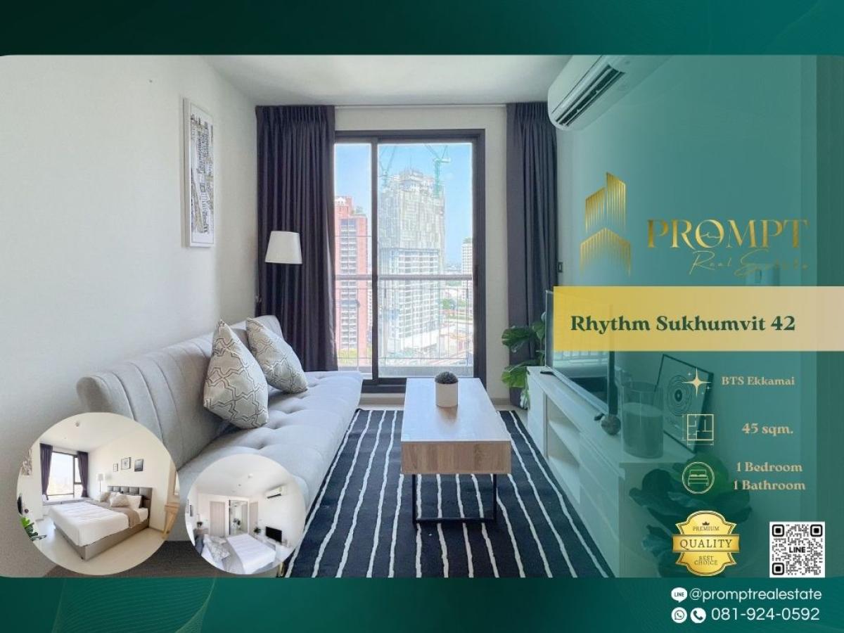 ขายคอนโดสุขุมวิท อโศก ทองหล่อ : QR04088 - Rhythm Sukhumvit 42 :  ริทึ่ม สุขุมวิท 42 - #Ekkamai #BtsEkkamai #Sukhumvit42Prime Ekkamai location just steps from BTS and surrounded by cafes, malls, and lifestyle hubs—ideal for modern, convenient, and highly desirable city living.(位于Ekkam