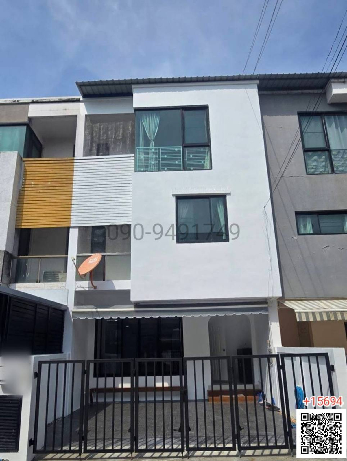 For RentTownhomeSamut Prakan,Samrong : For rent, 3-story townhome, Sarin Wish Village, Sukhumvit 107, near BTS Bearing station.