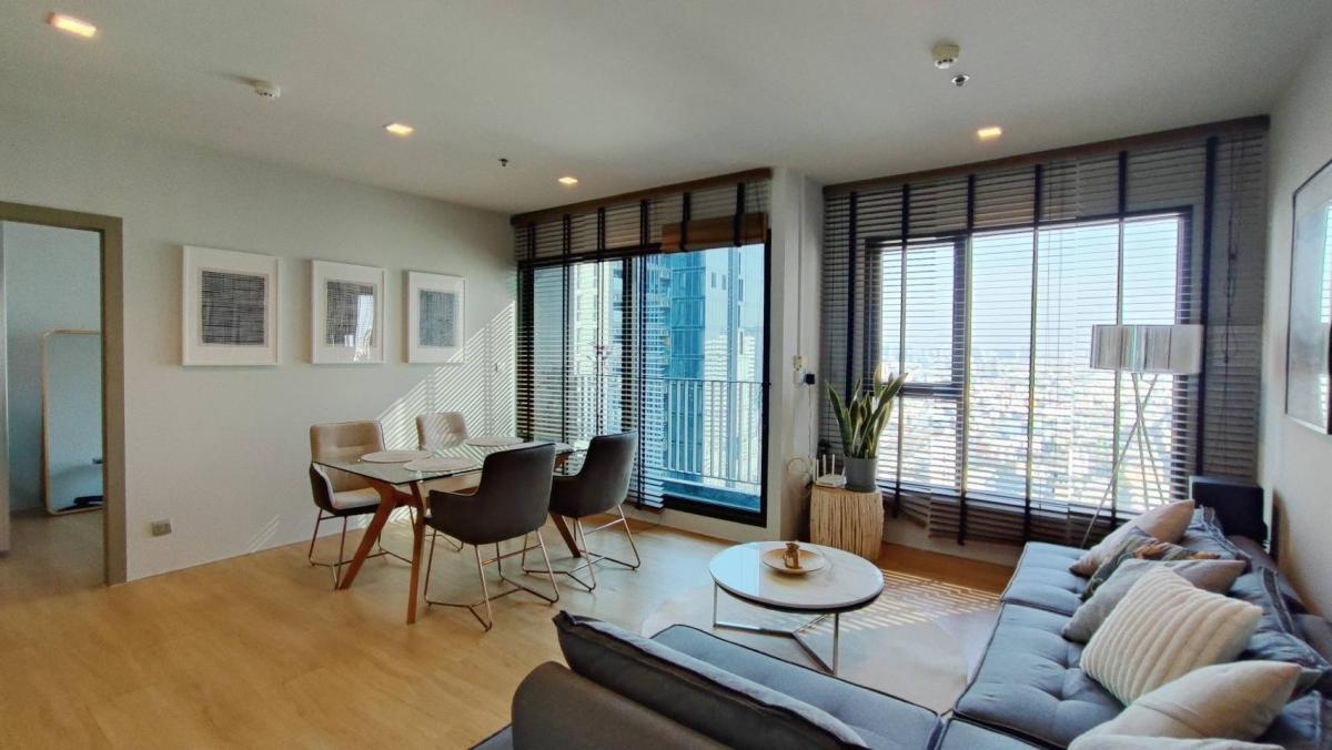 For RentCondoRama9, Petchburi, RCA : 🔥Urgent for rent🔥 Life Asoke-Rama 9, corner unit with city views, fully furnished, ready to move in, in the heart of Rama 9.