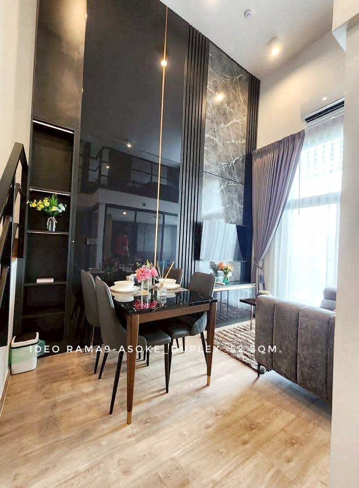 ให้เช่าคอนโดพระราม 9 เพชรบุรีตัดใหม่ RCA : 🎉For RENT-Duplex room at Ideo Rama9-Asoke new room new furnished