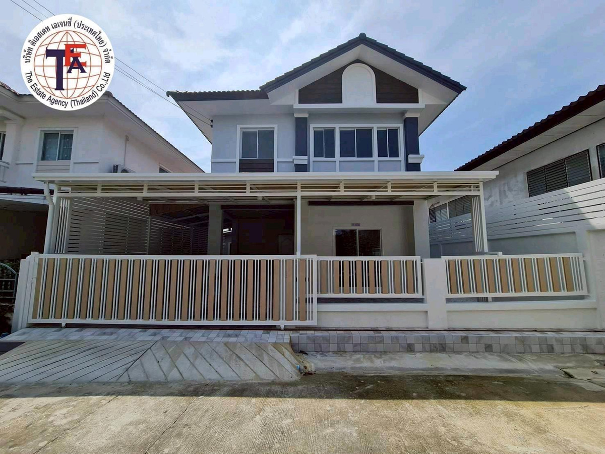For SaleHouseNawamin, Ramindra : 2-story detached house for sale, Burirom Village, along Khlong Song 23, Bang Chan, Hathairat, Panya Intha, Ram Inthra, Khubon, Lam Luk Ka, Min Buri, Suwinthawong, Chatuchot Expressway. Kanchanaphisek Expressway Fashion Island Safari World, Khlong Sam Wa D