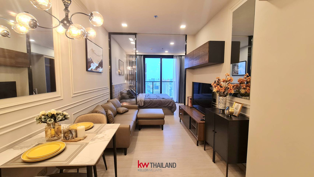 🔥🔥For urgent rent, One9Five Condo, The built-in is very beautiful✨ Near MRT Rama 9‼️ Loading...