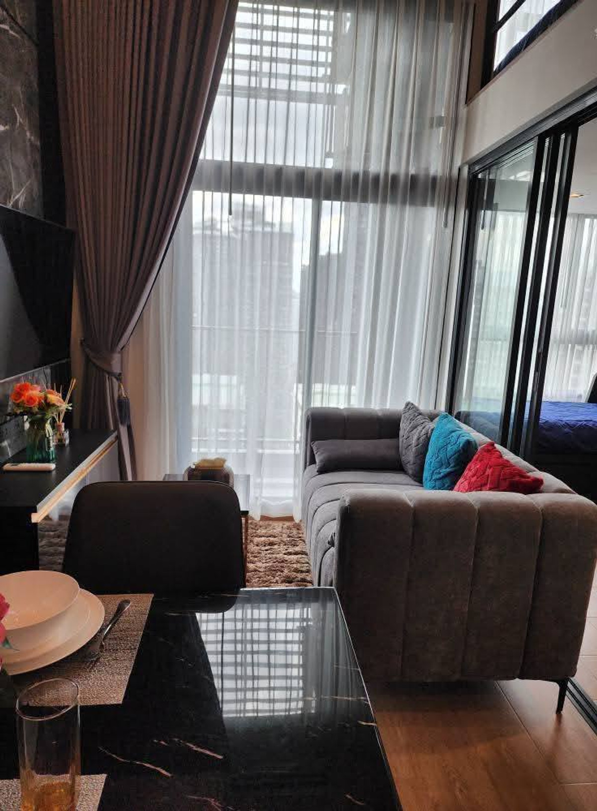 For RentCondoRama9, Petchburi, RCA : For rent - Ideo Rama9 Asoke, Duplex room, loft style room, 2 floors, 2 bedrooms.