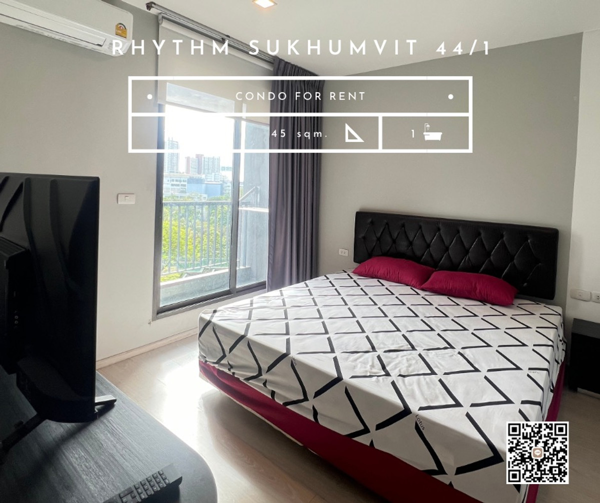 ให้เช่าคอนโดอ่อนนุช อุดมสุข : ให้เช่า 🍃RHYTHM Sukhumvit 44/1🍃ห้องกว้าง เฟอร์ครบ วิวสวน มีระเบียง 🛁มีอ่างอาบน้ำฟินๆ by Faii