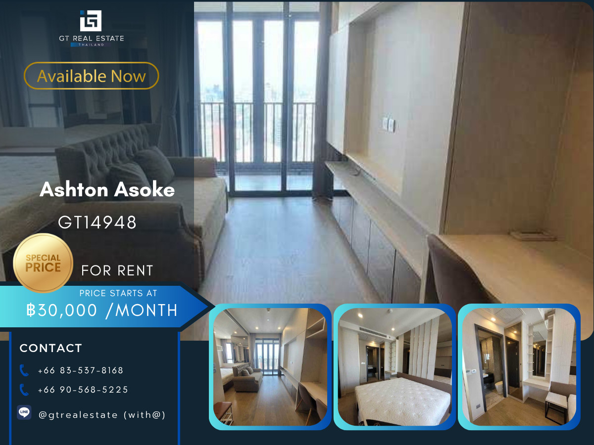 For RentCondoSukhumvit, Asoke, Thonglor : Ashton Asoke Condo, convenient travel, close to BTS, has a shuttle, fully furnished, ready to move in!