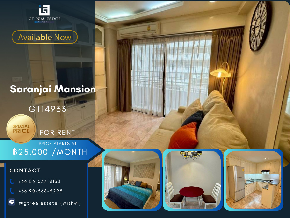 For RentCondoSukhumvit, Asoke, Thonglor : Saranjai Mansion Condo, convenient transportation, shuttle available, beautiful room, fully furnished, ready to move in!!