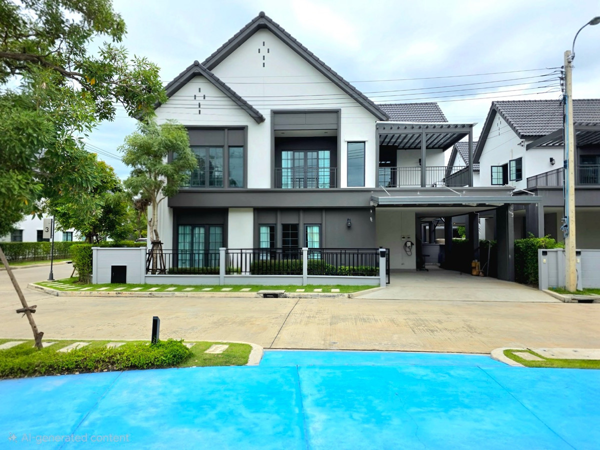 For RentHouseBangna, Bearing, Lasalle : Luxurious 2-story house with furniture, beautifully decorated, for rent in Bangna-Bang Kaeo area. Near Mega Bangna, only 1.9 km.