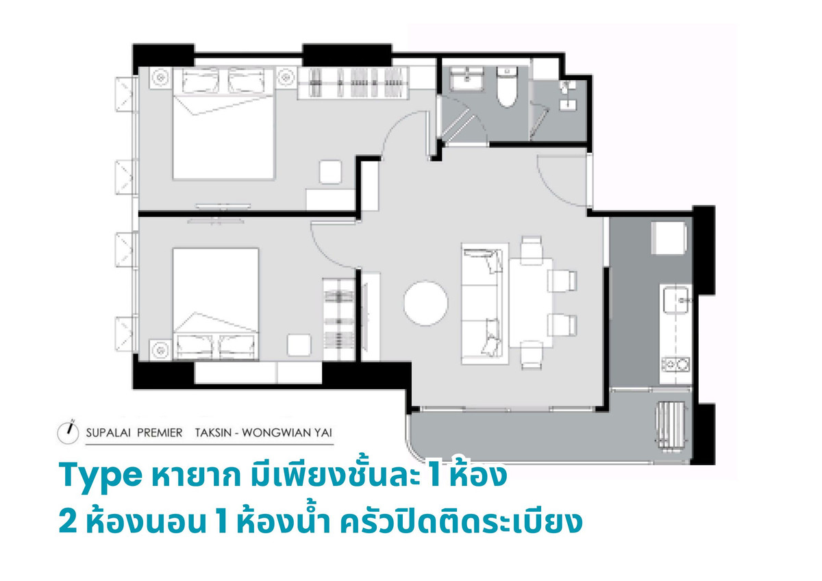 Down payment sale Supalai Premier Taksin - Wongwian Yai 🔶️ 2 bedrooms, corner room, river view 🔶️ Cheapest in the project Loading...
