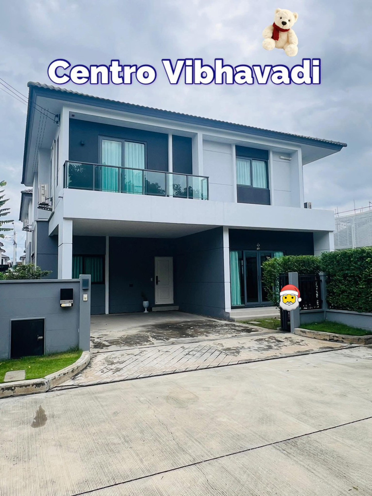 For RentHouseVipawadee, Don Mueang, Lak Si : 🏡 2-story detached house for rent, CENTRO Vibhavadi (Centro Vibhavadi), 4 bedrooms, 5 bathrooms, beautiful house on the corner of Soi Ton, near the clubhouse. Very private 🌳 Rent only 75,000 baht/month