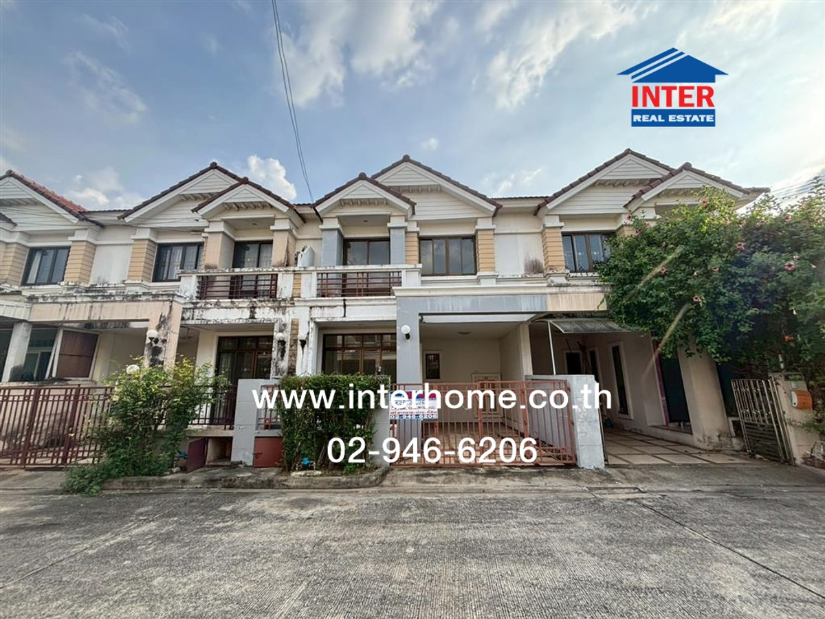 ขายทาวน์โฮมนนทบุรี บางใหญ่ บางบัวทอง : ทาวน์เฮ้าส์ 2 ชั้น 30 ตร.ว. หมู่บ้านทิพย์พิมาน บ้านริมคลอง ถนนทางหลวงชนบทหมายเลข นบ.1009 ถนนกาญจนาภิเษก บางใหญ่ นนทบุรี