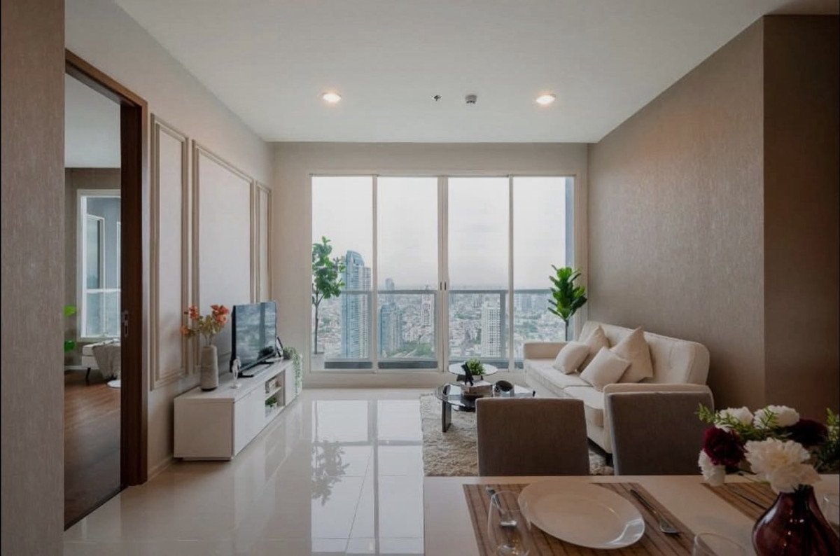 For RentCondoSathorn, Narathiwat : For rent 📍 Menam Residences 📍 2 bedrooms, 2 bathrooms, fully furnished and equipped with appliances