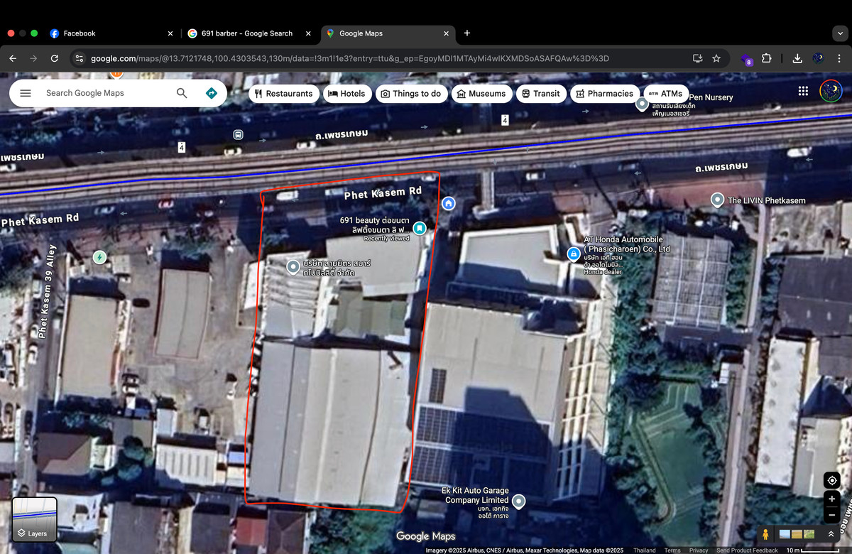 ShowroomBang kae, Phetkasem : Land for sale next to Phetkasem Road, 1 rai 3 ngan 26 square wah.