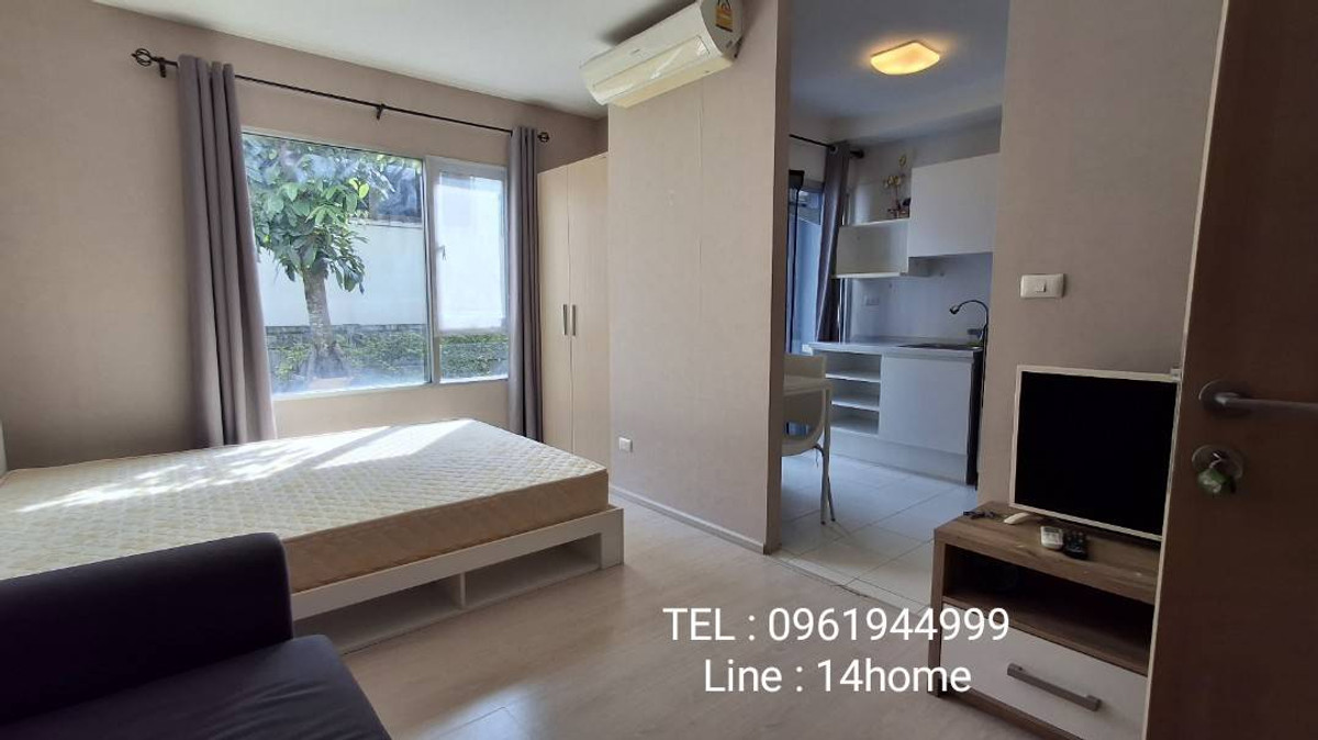 For RentCondoRama 2, Bang Khun Thian : Condo for rent, Plum Rama 2, Phase 1, Building C, 1st floor, room 23 sq m., for rent only 5,500 baht *Air conditioner, refrigerator, fully furnished.