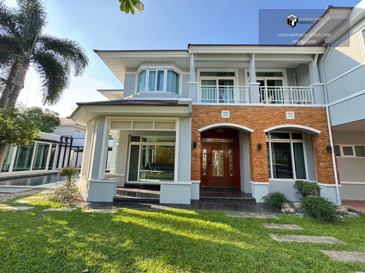 For RentHouseLadkrabang, Suwannaphum Airport : Perfect Masterpiece Rama 9 🏡 House ready to move in Whole house furnished, has swimming pool, guest house Move-in Ready Home, Fully Furnished, with Swimming Pool &