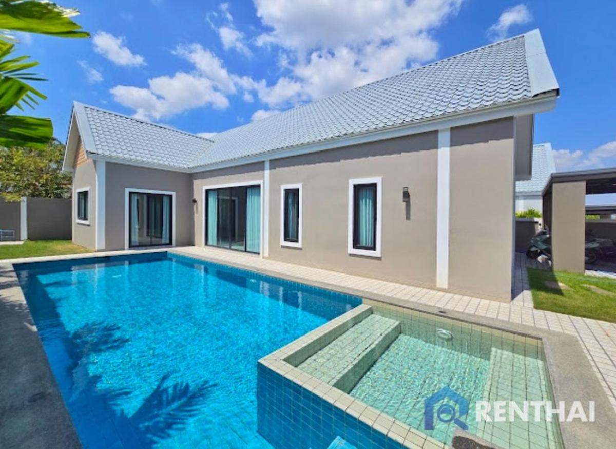 ขายพัทยา บางแสน ชลบุรี สัตหีบ : ขาย บ้านพูลวิลล่า สไตล์นอร์ดิก พื้นที่เยอะ  เพดานสูง อยู่สบาย