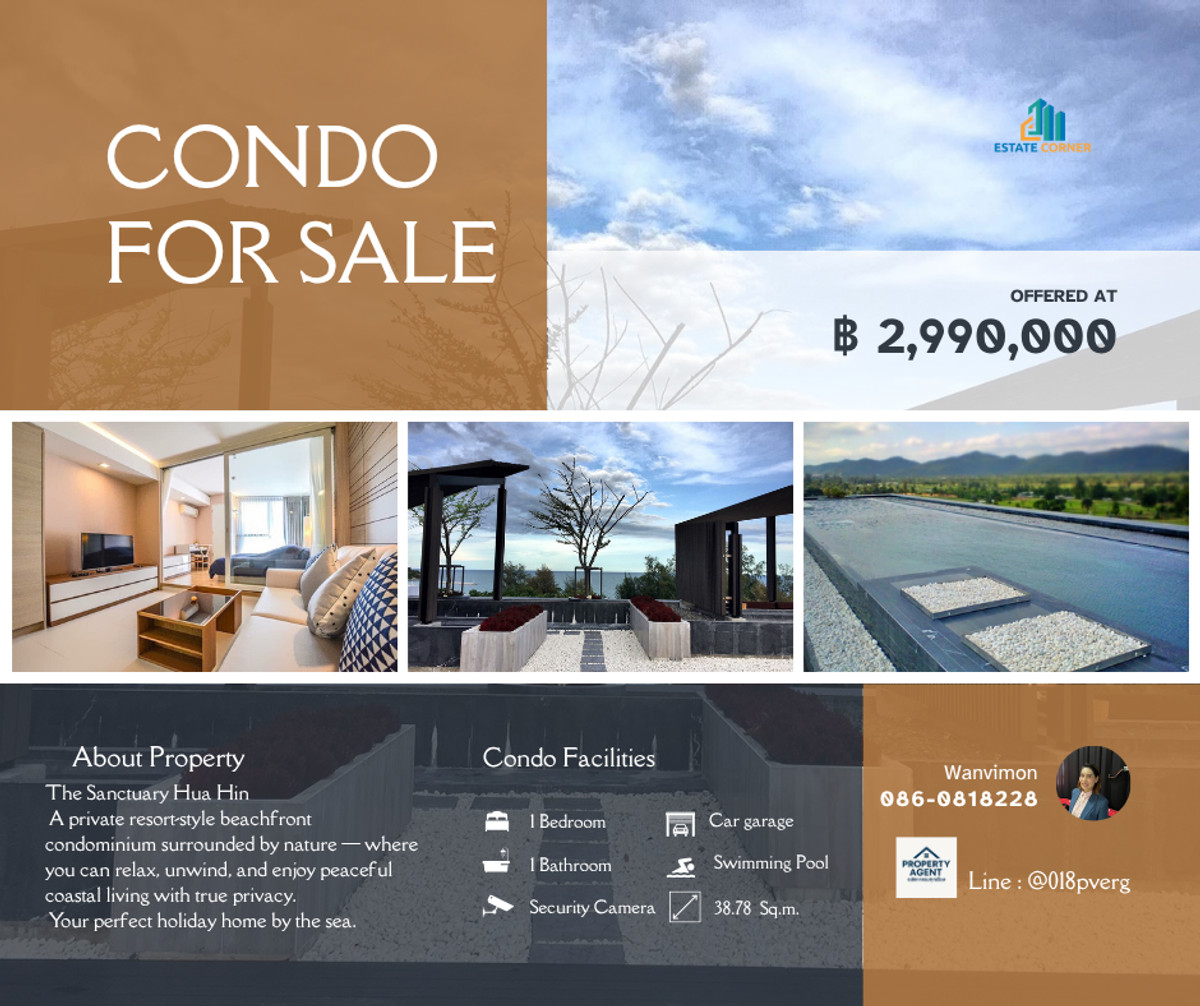 คอนโดหัวหิน ประจวบคีรีขันธ์ : 🌴 The Sanctuary Hua Hin  คอนโดสไตล์รีสอร์ท ใกล้ทะเล บรรยากาศเงียบสงบสุดส่วนตัว