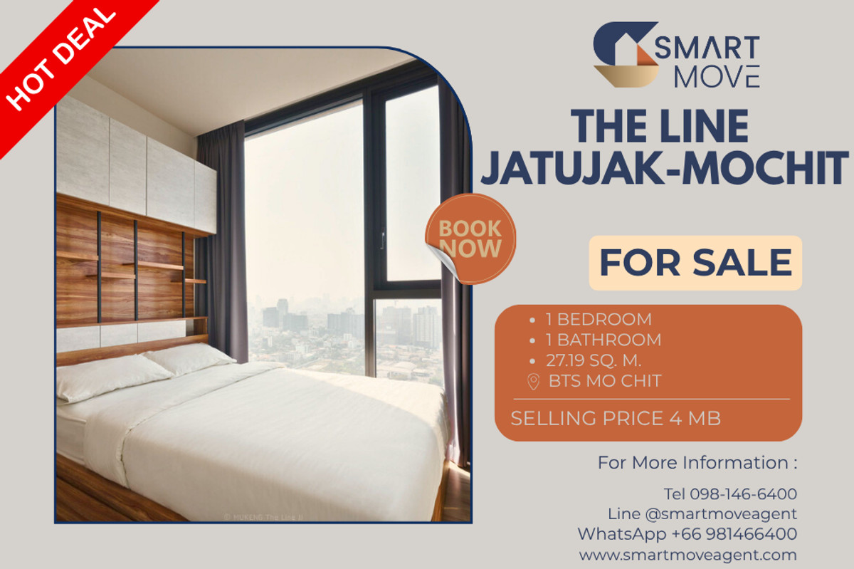 ขายคอนโดสะพานควาย จตุจักร : 🔥 ขายพร้อมผู้เช่า !! ชั้นสูง 31++ !!🔥 Code C20240600048..........The Line Jatujak-Mochit, 1 ห้องนอน, 1 ห้องน้ำ, แต่งครบ, ราคาพิเศษ, ถูกกว่าราคาตลาด!!📣📣