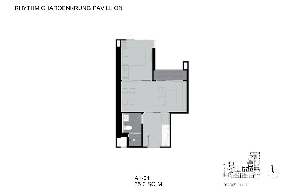 𝘽𝙚𝙨𝙩 𝙋𝙧𝙞𝙘𝙚 Rhythm Charoenkrung Pavillion❗❗ 1 bed 36.05 sq m, high floor, river view: Aum 065-512-1395 Loading...