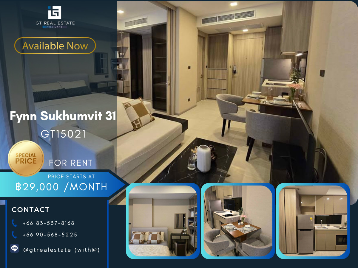 CondoSukhumvit, Asoke, Thonglor : Condo Fynn Sukhumvit 31, convenient travel, near BTS, there is a shuttle, beautiful room, fully furnished, ready to move in!!