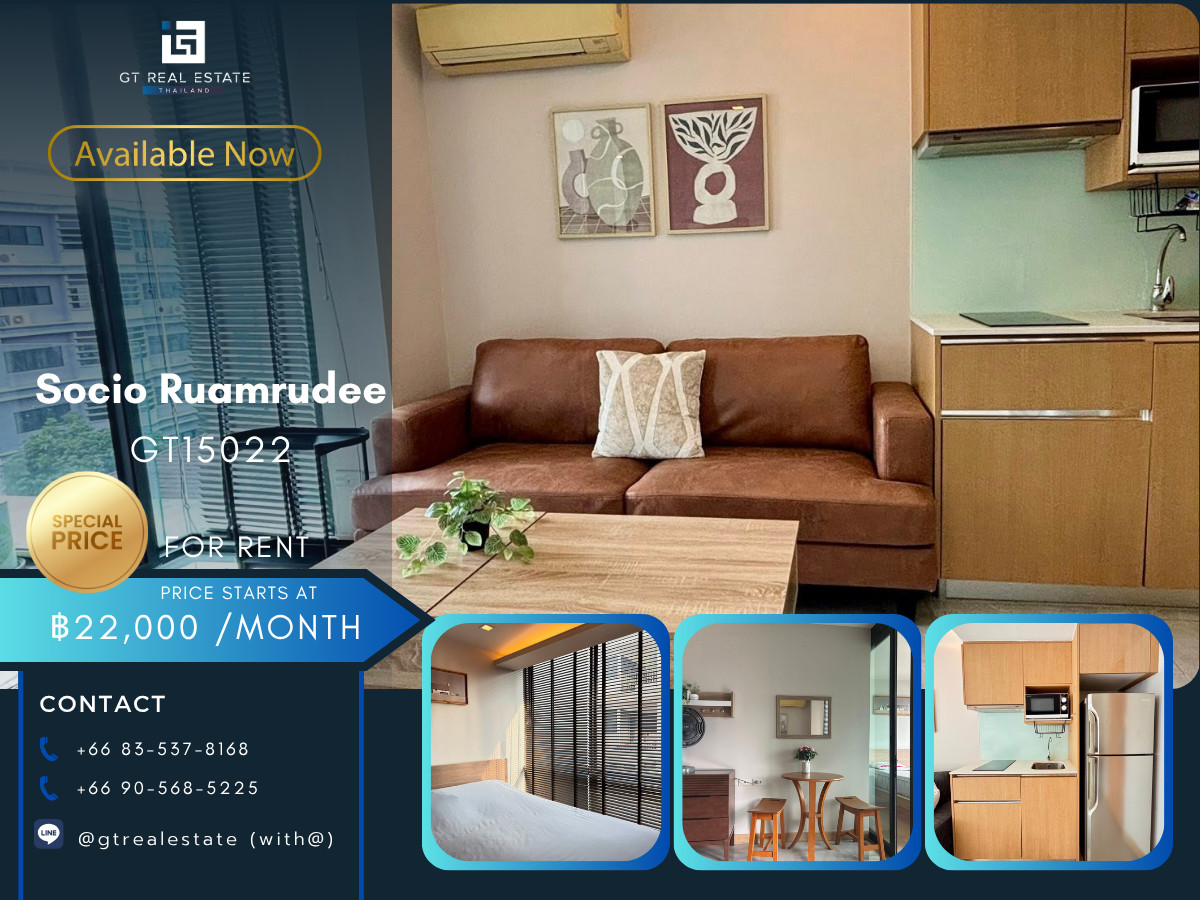 For RentCondoWitthayu, Chidlom, Langsuan, Ploenchit : Condo Socio Ruamrudee, convenient travel, near BTS, there is a shuttle, beautiful room, fully furnished, ready to move in.