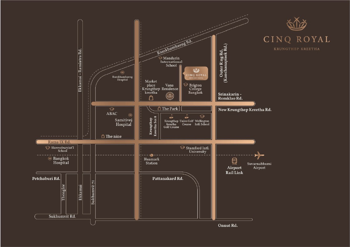 HousePattanakan, Srinakarin : For sale/rent, luxury house Cinq Royal Krungthep Kreetha (Soul Type), 3-story house with private elevator, land size 120 sq m, usable area 705 sq m, fully furnished, complete with electrical appliances.