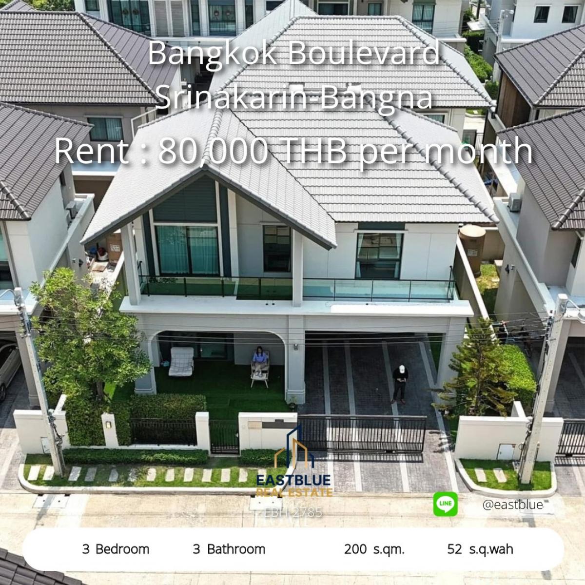 For RentHouseBangna, Bearing, Lasalle : Luxury 3 bedroom house in the heart of Srinakarin-Bangna. 
Luxury 3-Bedroom House in Prime Srinakarin-Bangna Location