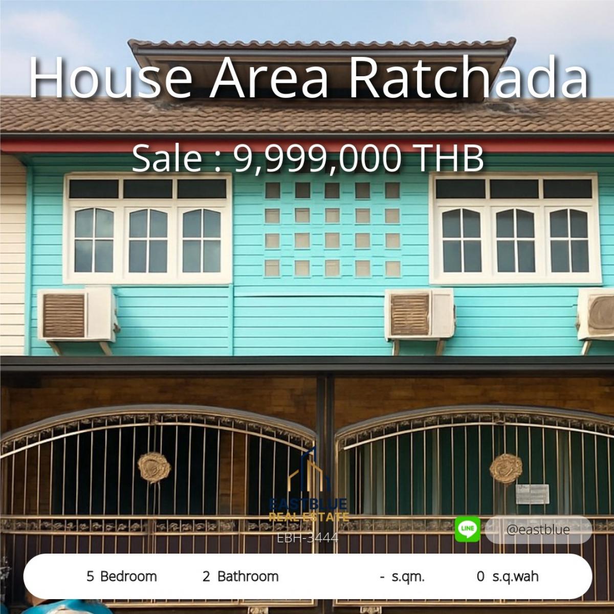 ขายทาวน์โฮมรัชดา ห้วยขวาง : 28/01/2026, House Area Ratchada เช่า 39,000 บาท/เดือน ขาย 9,999,000 บาท 