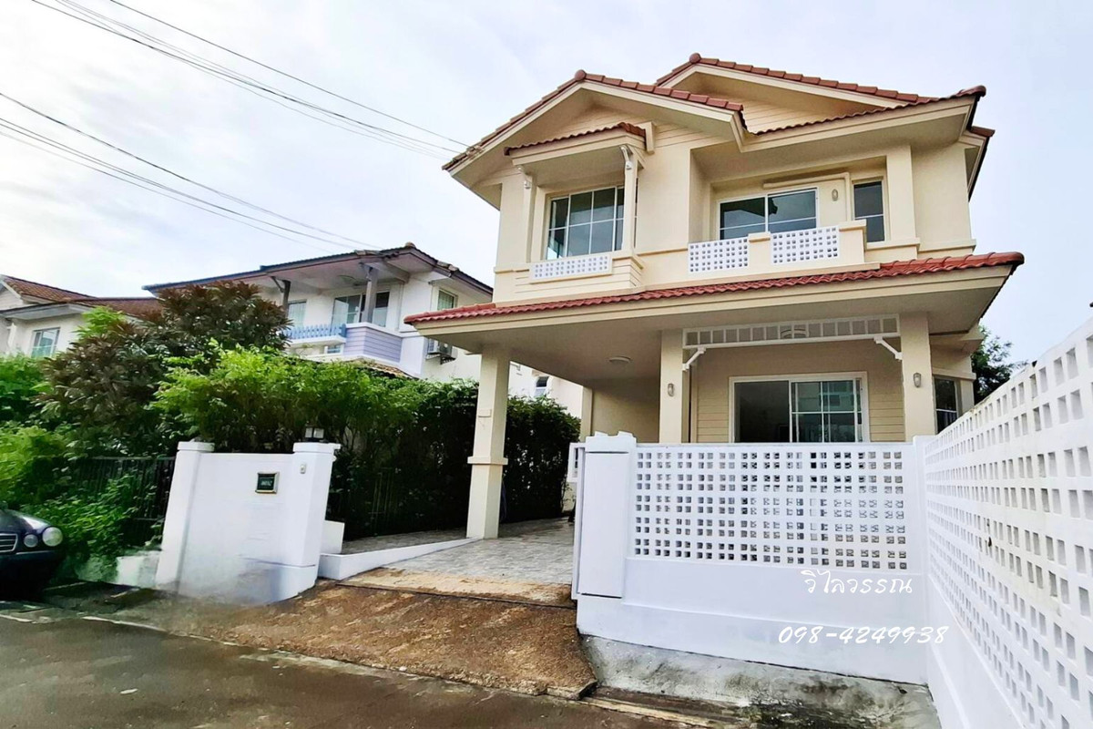 For SaleHousePathum Thani,Rangsit, Thammasat : Single detached house on the corner of Chaiyaphruek 2 - next to Road 345, Bang Khu Wat, good location, convenient travel, connecting to Kanchanaphisek Road, Ratchaphruek Road, Kanlapapruek Road, expressway connecting Chaengwattana Road.