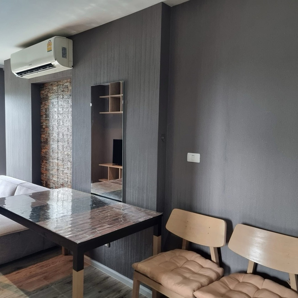 For RentCondoBangna, Bearing, Lasalle : Condo for rent, The Aspen, Lasalle, room size 35 sq m, 3rd floor, north side, swimming pool view, corner room, high privacy. Fully furnished Good UV protection curtain