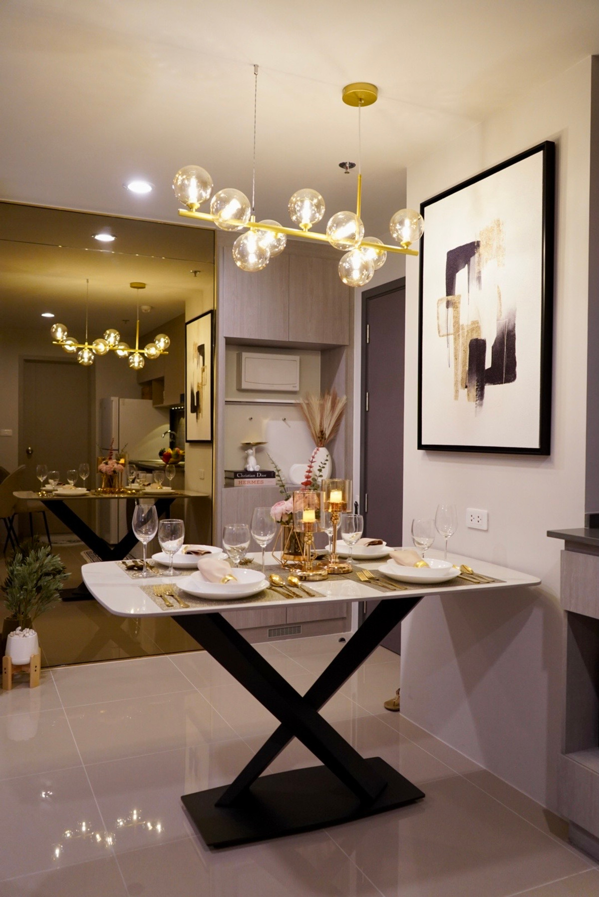 For RentCondoSeri Thai, Ramkhamhaeng Nida : ✨ Rare Item! For rent, luxurious corner room, fully furnished, ready to move in, Ideo Ramkhamhaeng-Lam Sali, 2 bedrooms, 2 bathrooms | 53.5 sq m. | 19th floor | Open view as far as the eye can see.