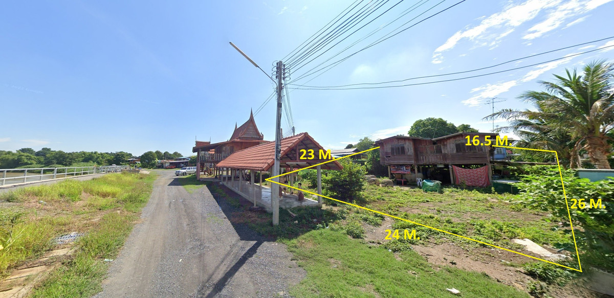 LandAyutthaya : 95058 - Land for sale/rent. Next to the Pa Sak River, 120 sq m., near Aranyik Village. Phra Nakhon Si Ayutthaya Province