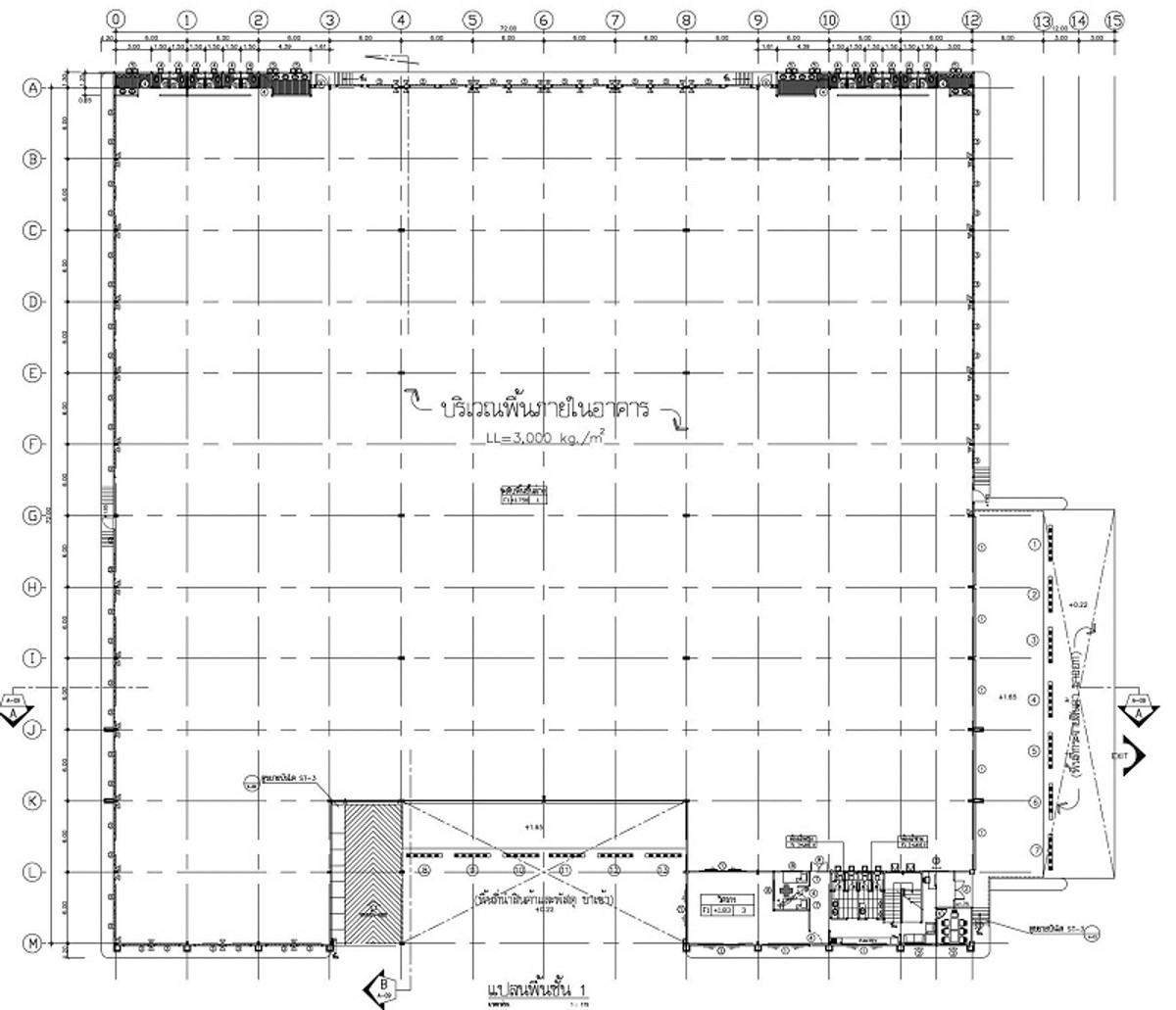#Warehouse /factory for rent Bangna-Trad km.23 outbound, purple area, total building 5,508 sq m. (ground floor 5,364 sq m + upper floor 144 sq m) Loading...