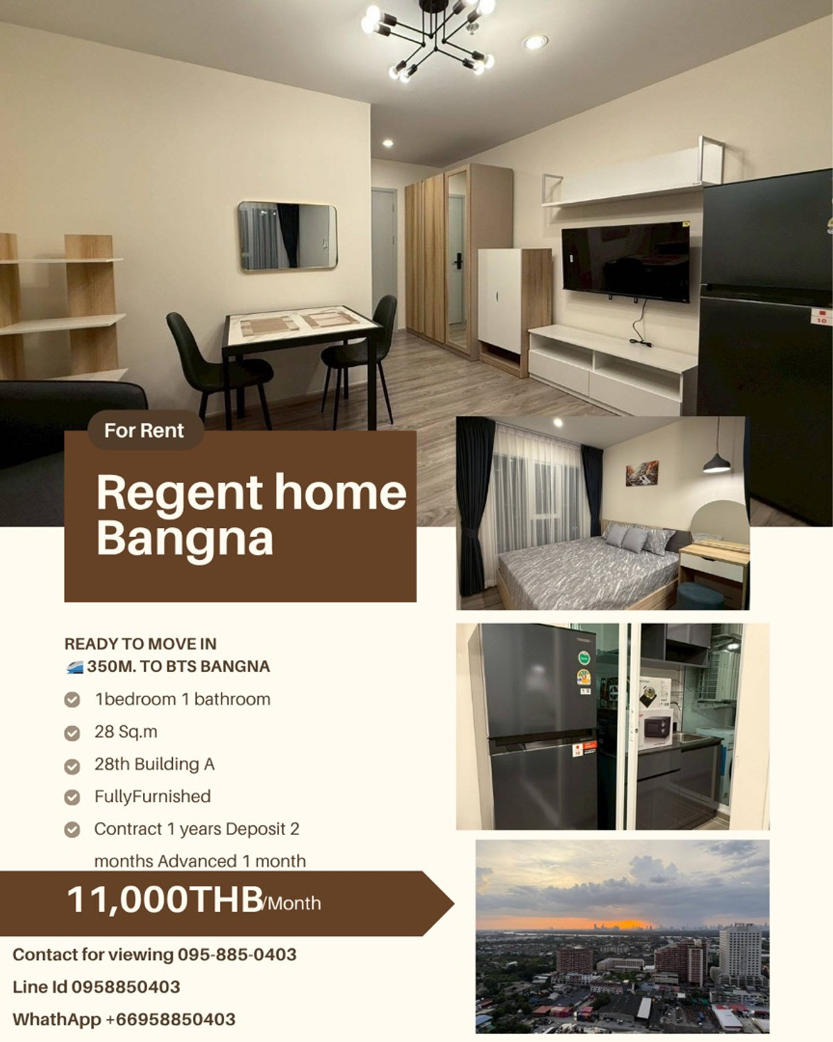 For RentCondoBangna, Bearing, Lasalle : 📣 For Rent: Regent Bangna ✅ Ready to move in