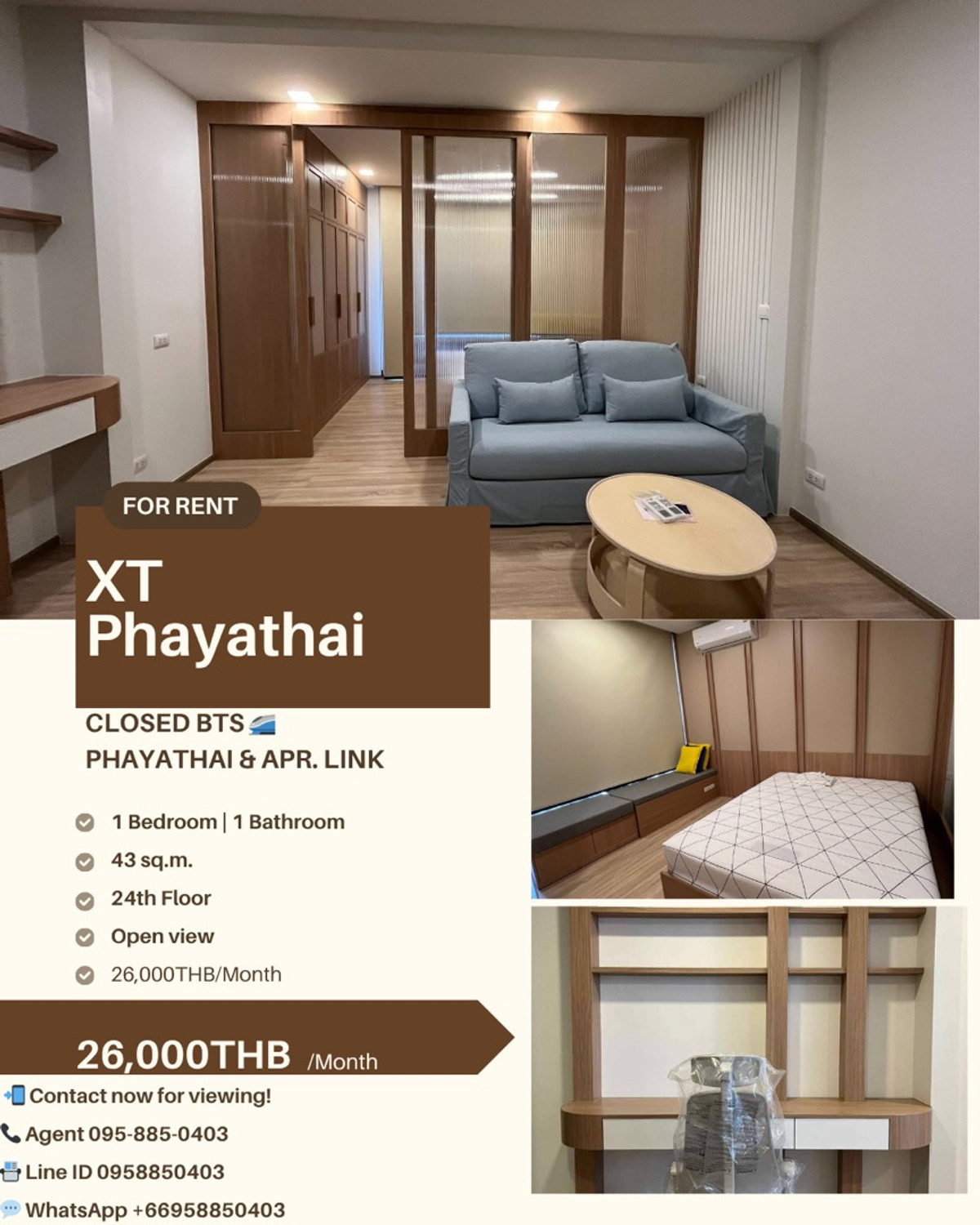 📣 ให้เช่า XT Phayathai ✅ พร้อมเข้าอยู่ได้เลย! Loading...