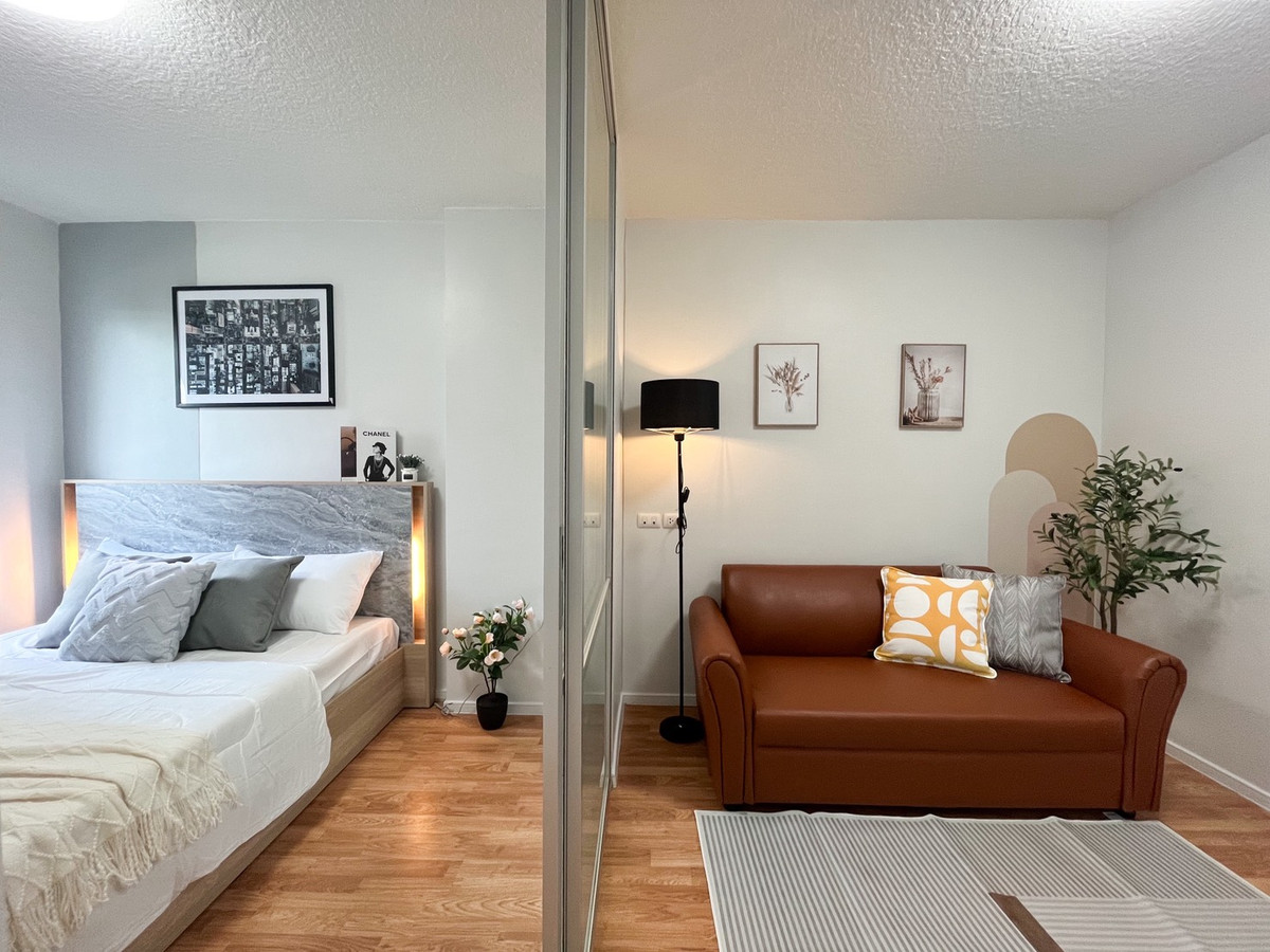 For RentCondoLadkrabang, Suwannaphum Airport : Condo for rent at Lumpini Ville On Nut-Lat Krabang 2, fully furnished, ready to move in.