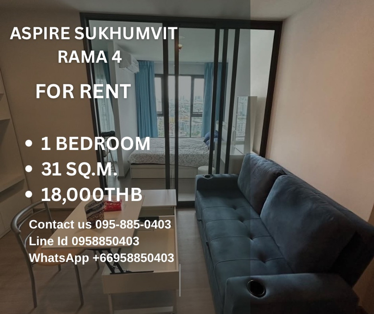ให้เช่าคอนโดคลองเตย กล้วยน้ำไท : 📣 ให้เช่า Aspire Sukhumvit Rama 4