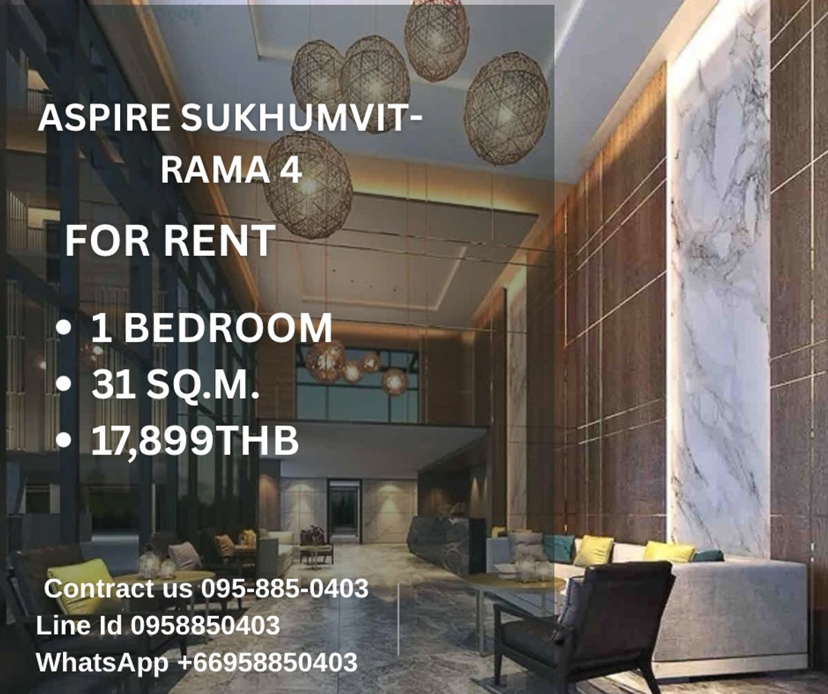 For RentCondoKhlongtoei, Kluaynamthai : 📣 For Rent: Aspire Sukhumvit Rama 4