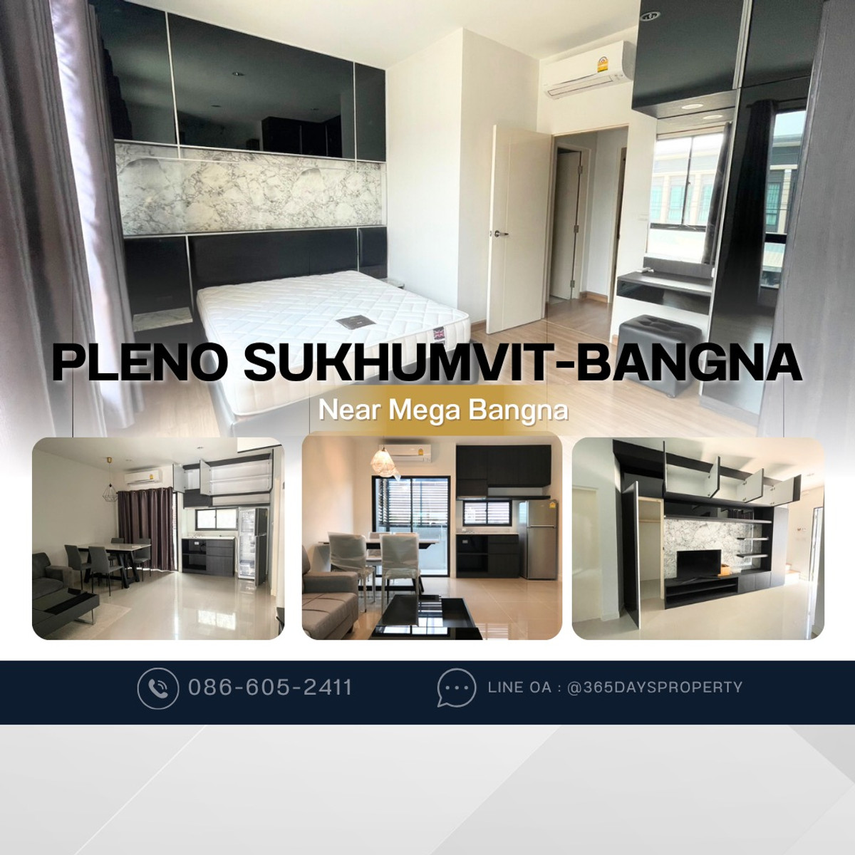 ให้เช่าทาวน์โฮมสมุทรปราการ สำโรง : 💥ForRent💥3Bed • Pleno Sukhumvit-Bangna 🏡 Near Mega Bangna only 10 mins‼️ Ready to move in ‼️  Fully Furnished ✨