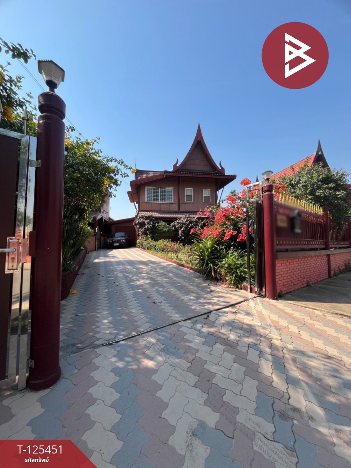 For SaleHouseNonthaburi, Bang Yai, Bangbuathong : Thai style detached house for sale with land, area 1 ngan 12 sq m, Bang Bua Thong, Nonthaburi.