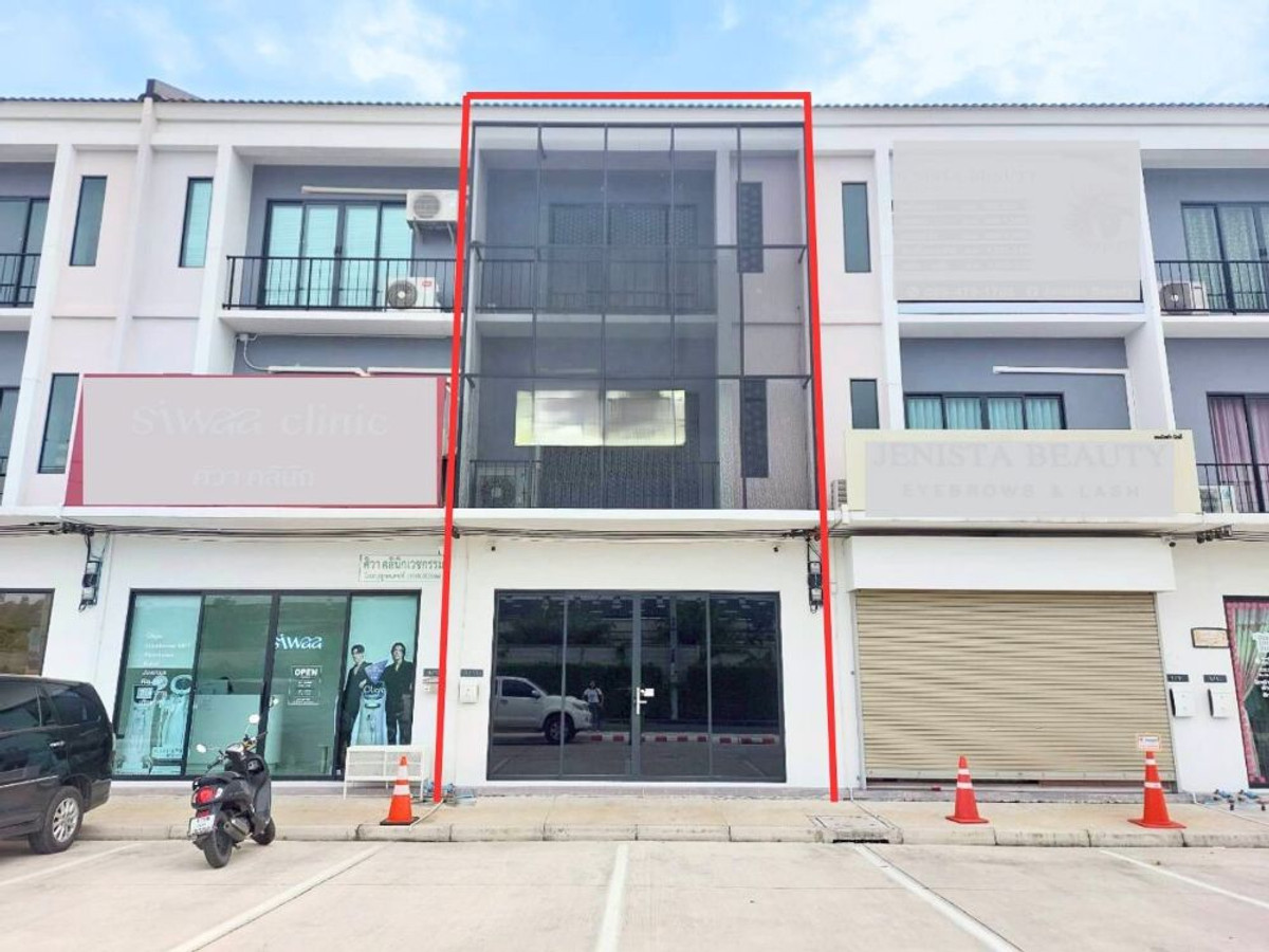 For RentHome OfficePathum Thani,Rangsit, Thammasat : 3-story home office for rent, The Connect Biztown @Rangsit Avenue project, location next to the main road. Rangsit-Nakhon Nayok