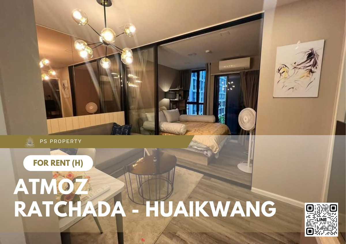 For RentCondoRatchadapisek, Huaikwang, Suttisan : For rent 📍 Atmoz Ratchada - Huaikwang 📍 2 bedrooms, fully furnished and equipped, near MRT Huai Khwang