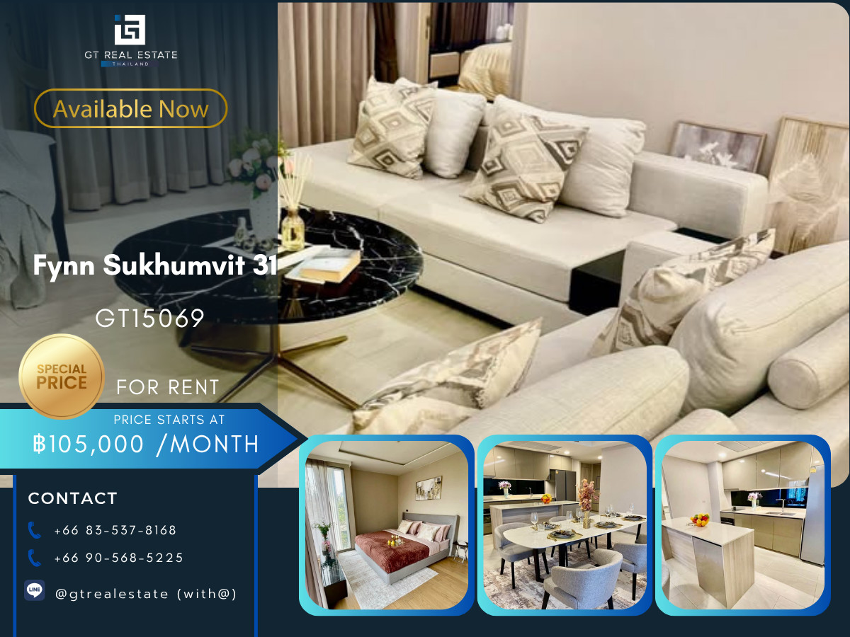 For RentCondoSukhumvit, Asoke, Thonglor : Condo Fynn Sukhumvit 31, convenient travel, near BTS, there is a shuttle, beautiful room, fully furnished, ready to move in!!