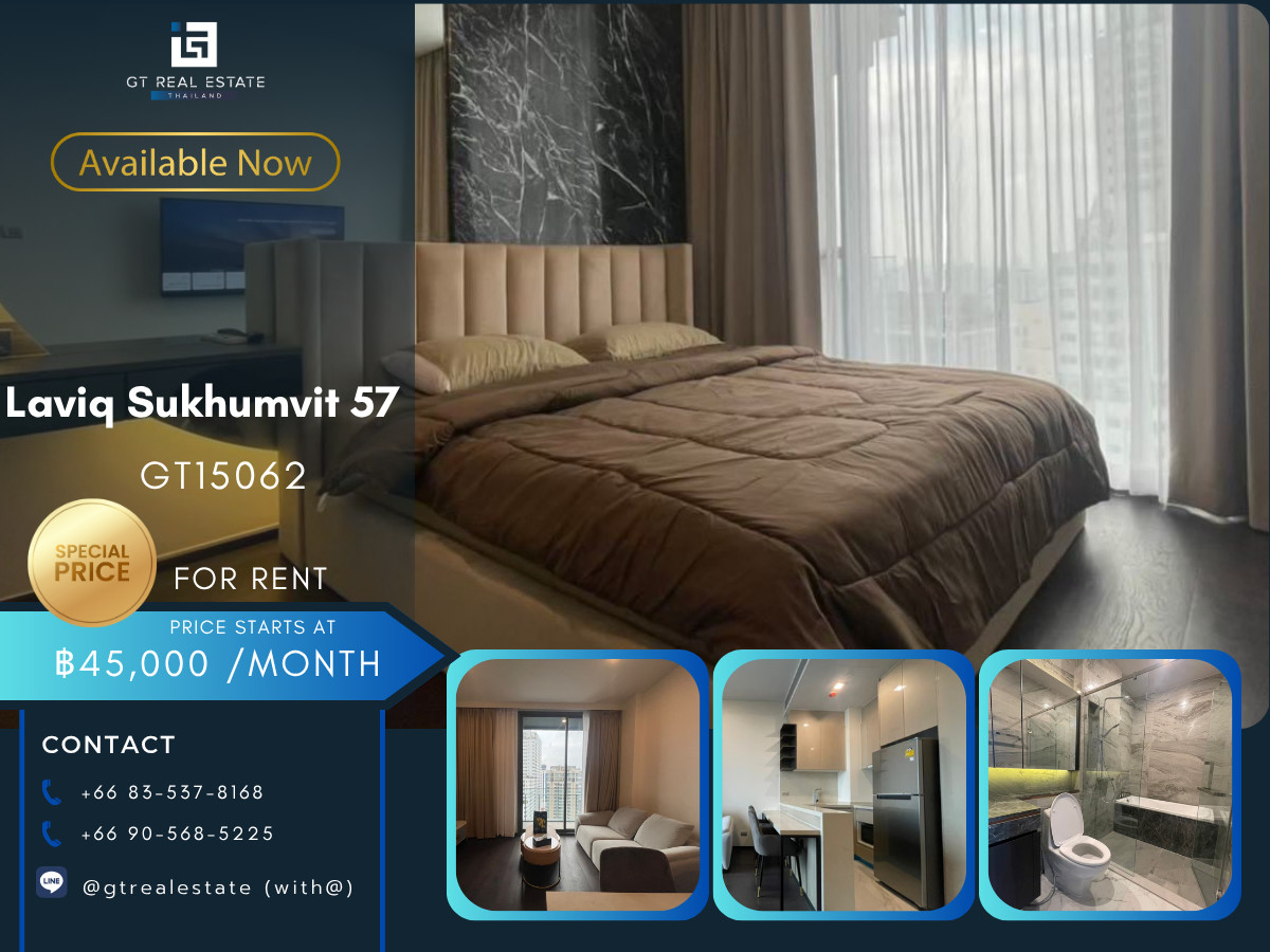 For RentCondoSukhumvit, Asoke, Thonglor : Condo Laviq Sukhumvit 57, convenient travel, near BTS, there is a shuttle, beautiful room, fully furnished, ready to move in.