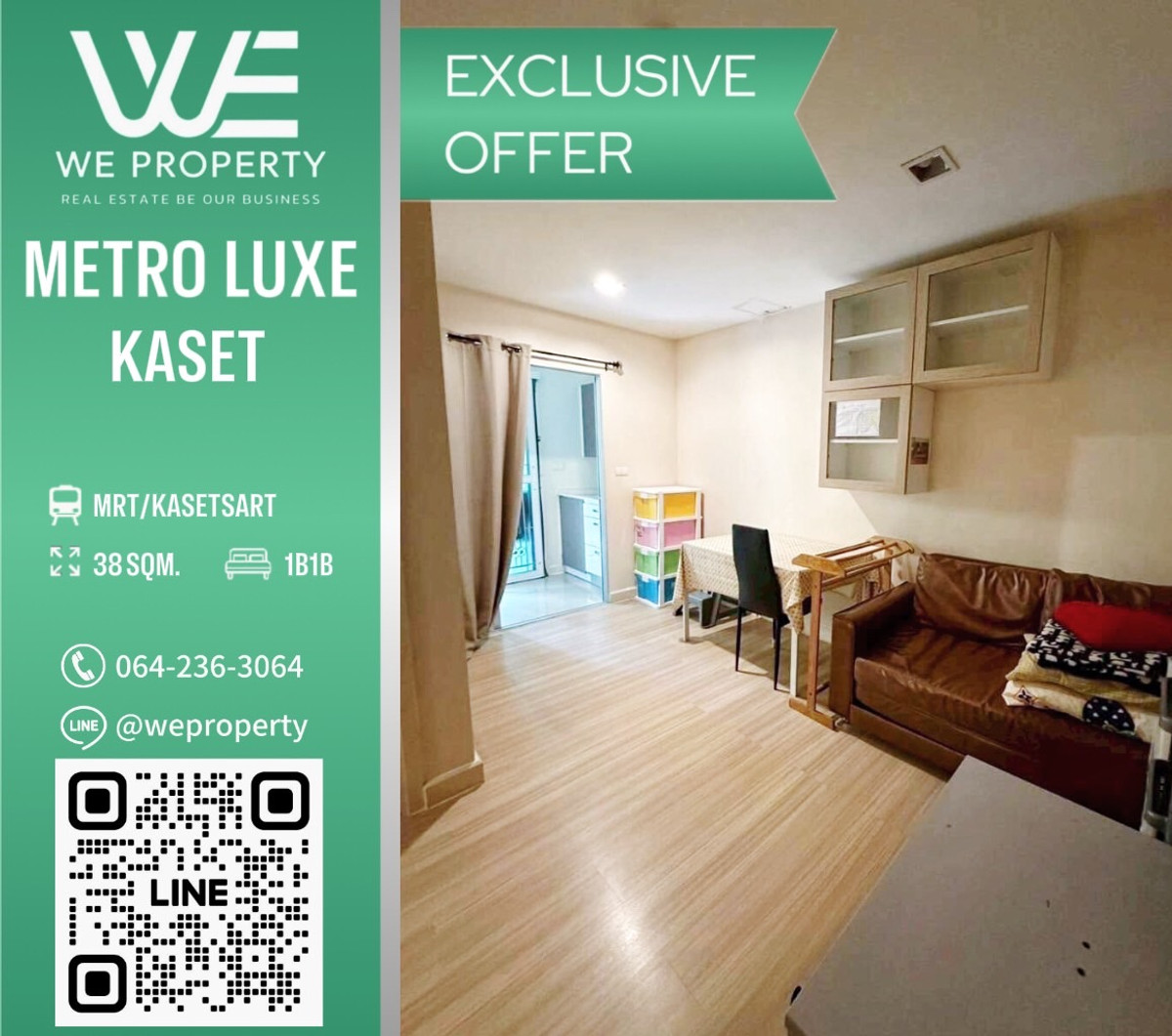 For SaleCondoKasetsart, Ratchayothin : North, large room, fully furnished, best price in the project!!⭐Metro Luxe Kaset (Metro Luxe Kaset)