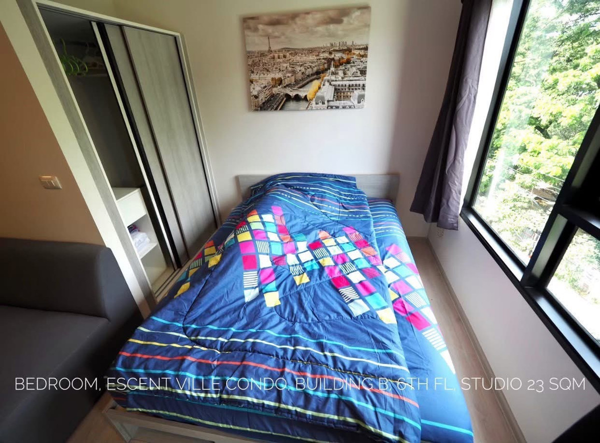 For RentCondoChiang Mai : For rent, Escent Ville, studio room, 6th floor, size 25 sq m.