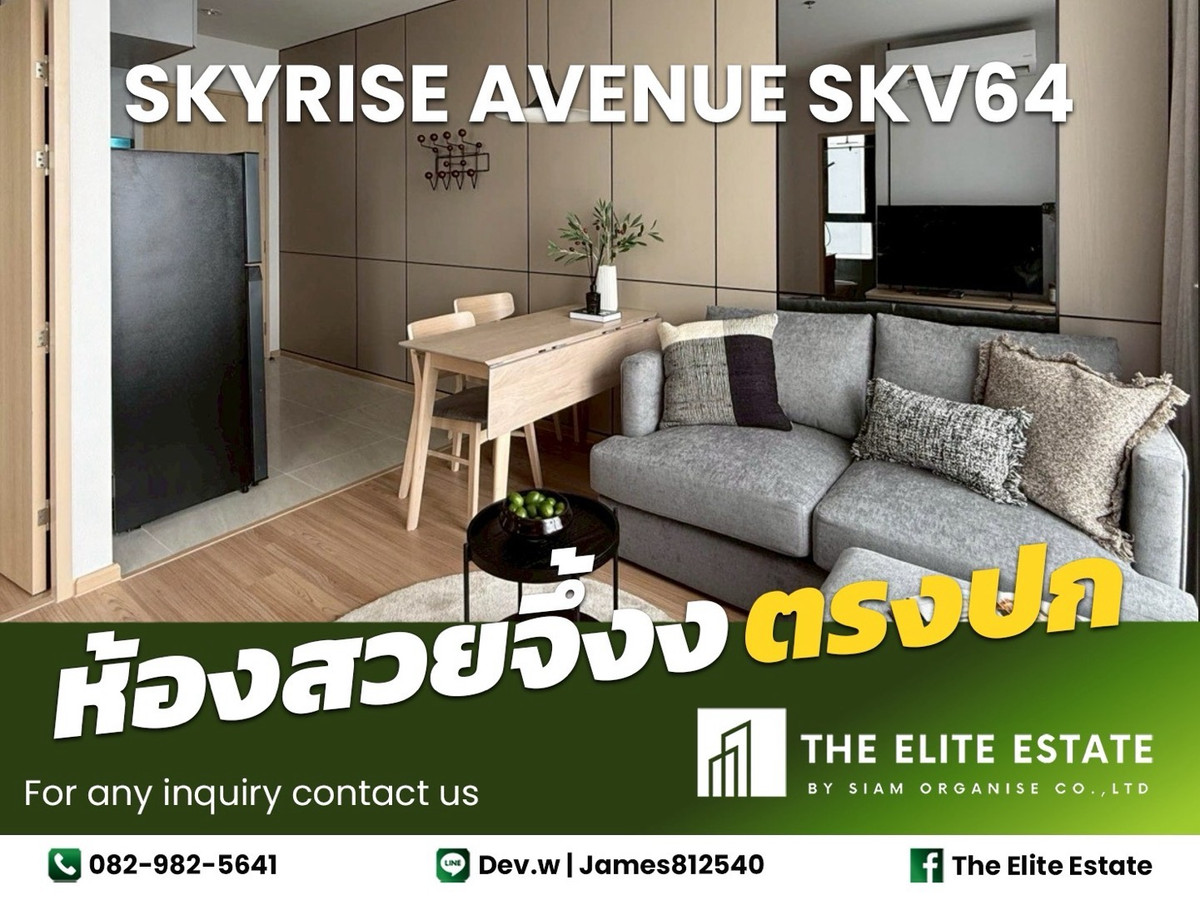 For RentCondoOnnut, Udomsuk : 🔑✨ Exclusive Offer – Fully Furnished Condo at Skyrise Avenue Sukhumvit 64 🚝 Near BTS Punnawithi