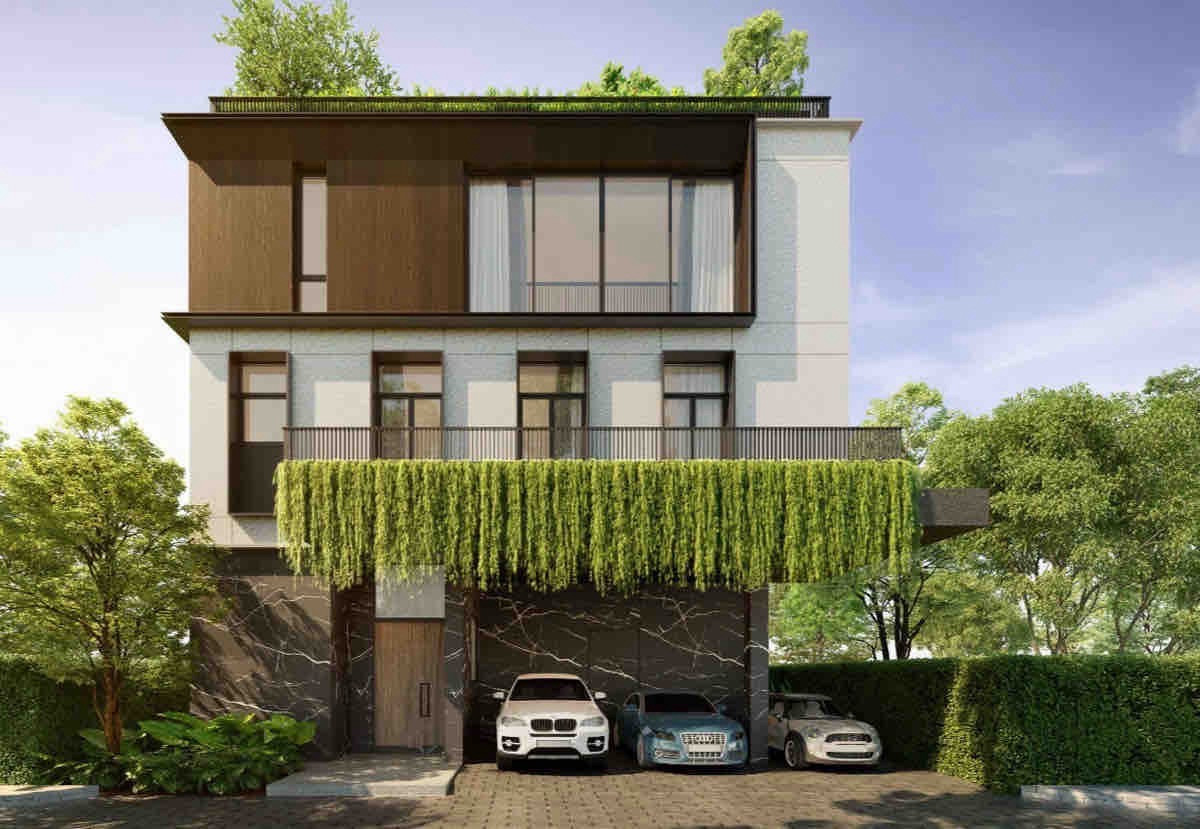 For SaleHouseRamkhamhaeng, Hua Mak : 🔥Buy directly from the project, special price 🌿Ana Rama 9, house with private Rooftop Garden, starting at only 39.9 MB, make an appointment to view 📲 095-9299924